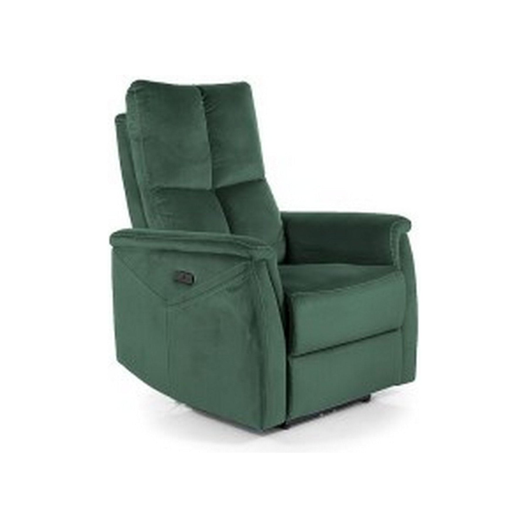 Fotoliu recliner NEPTUN M, stofa catifelata verde, functie masaj, 76x94x96 cm