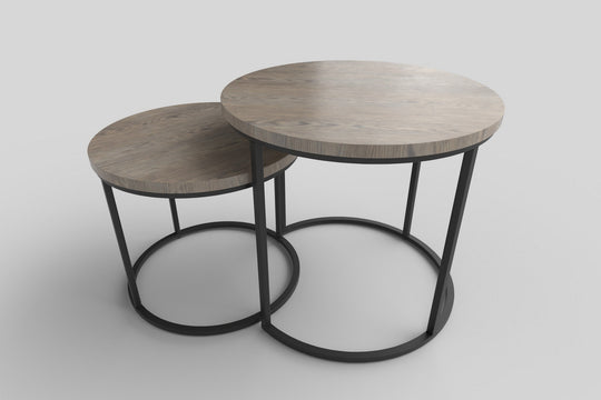 Set 2 mese de cafea Oreo, Ø43/53XH35/45 CM