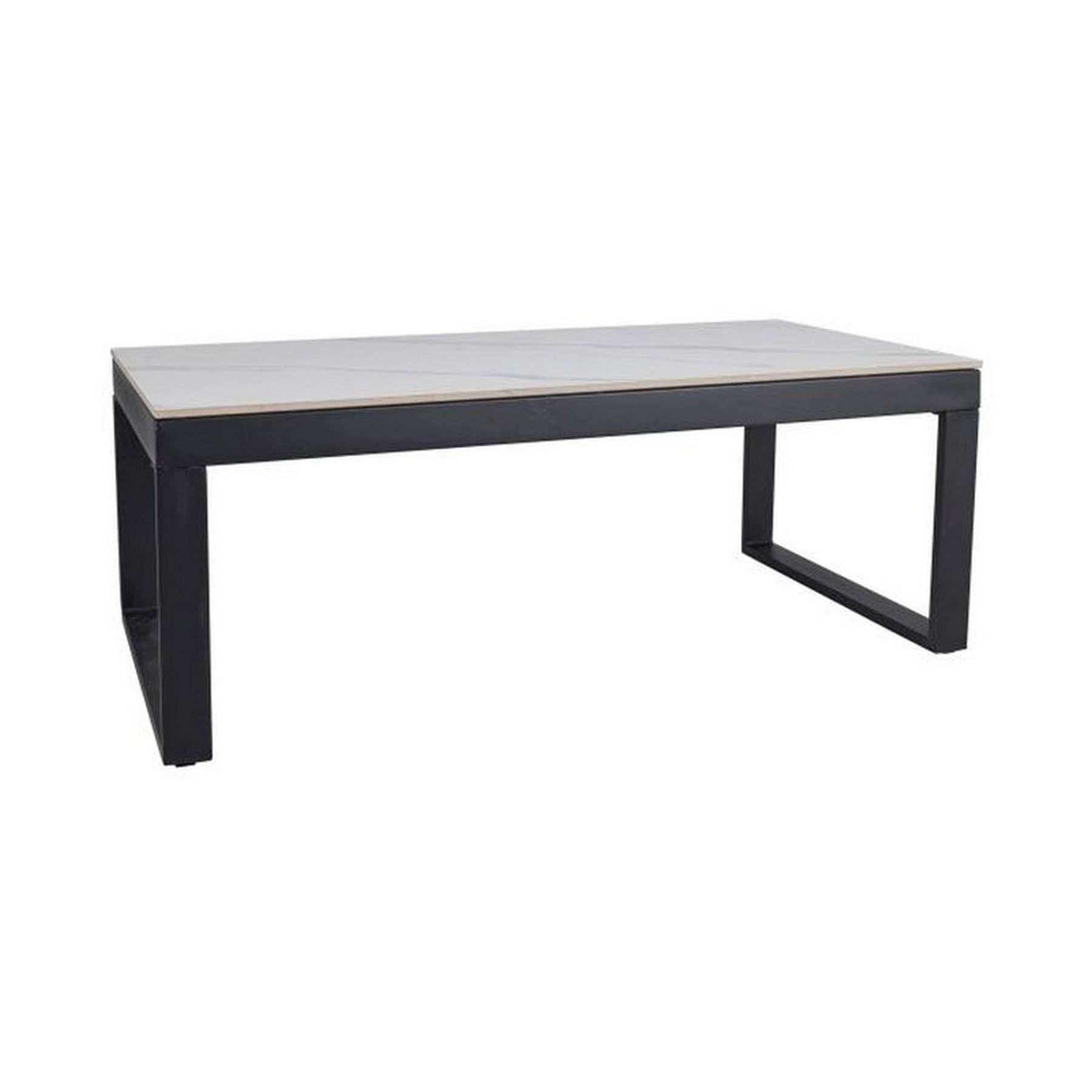 Masuta POLARIS, alb/negru, ceramica/metal, 121x61x45 cm