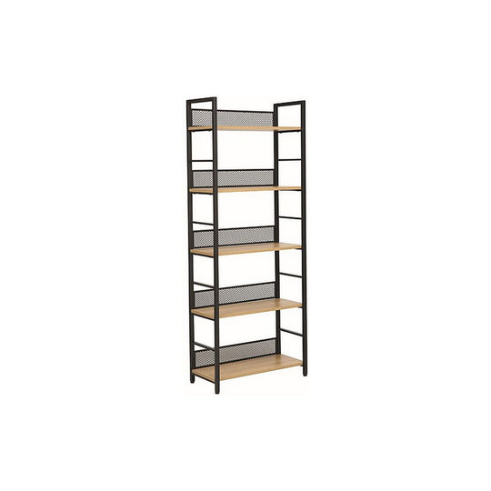 Biblioteca RAW R5, PAL/metal, stejar/negru mat, 60x28x154 cm