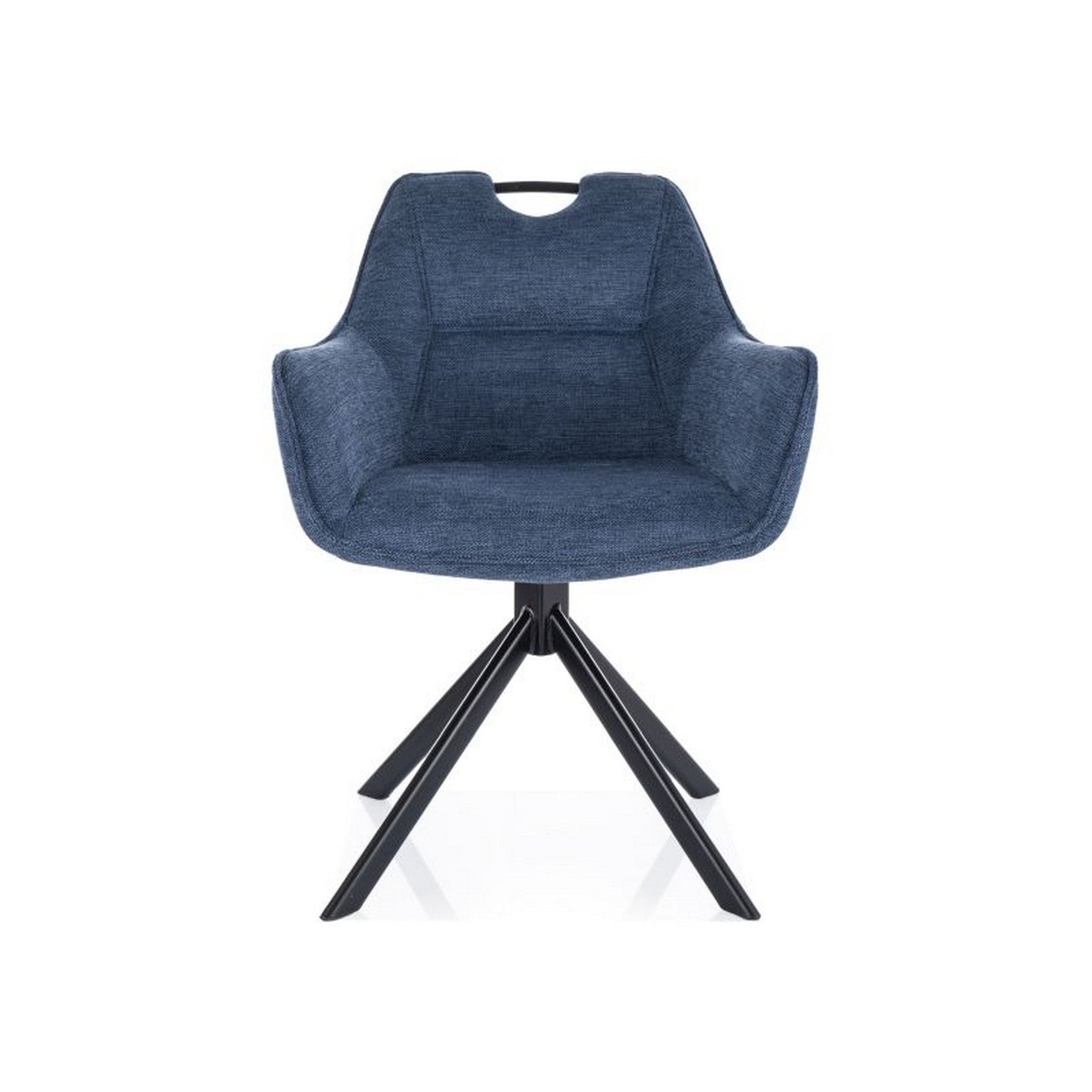 Scaun rotativ REMO, albastru/negru, stofa clasica - Brego 86/metal, 60x40x84 cm