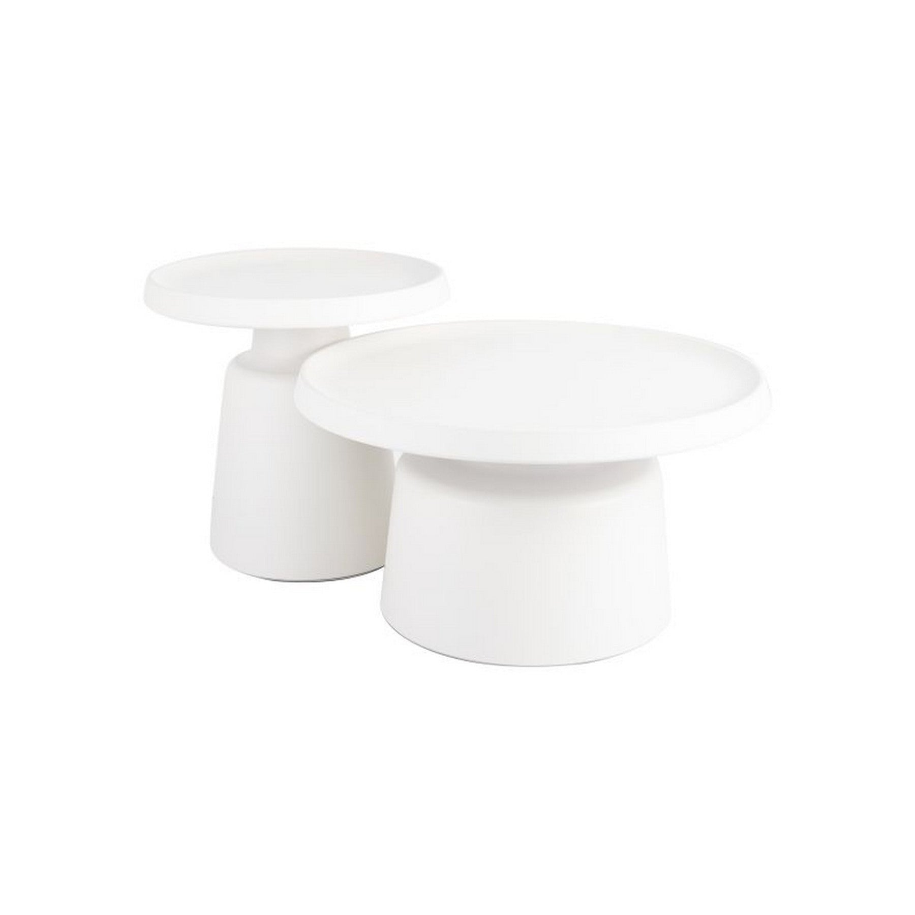 Set 2 masute RODOS, gri deschis, metal, 70x40/50x50 cm