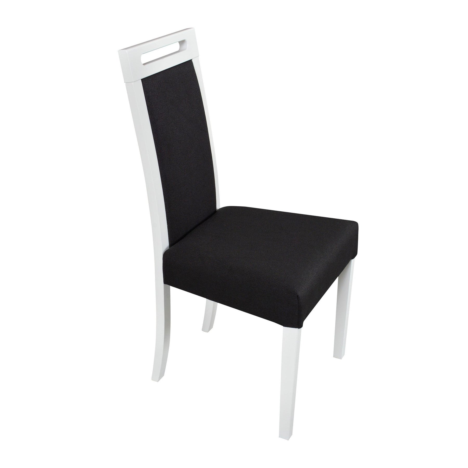 Scaun ROMA 5, alb/negru - Neve 100, lemn de fag/stofa, 45x41x96 cm