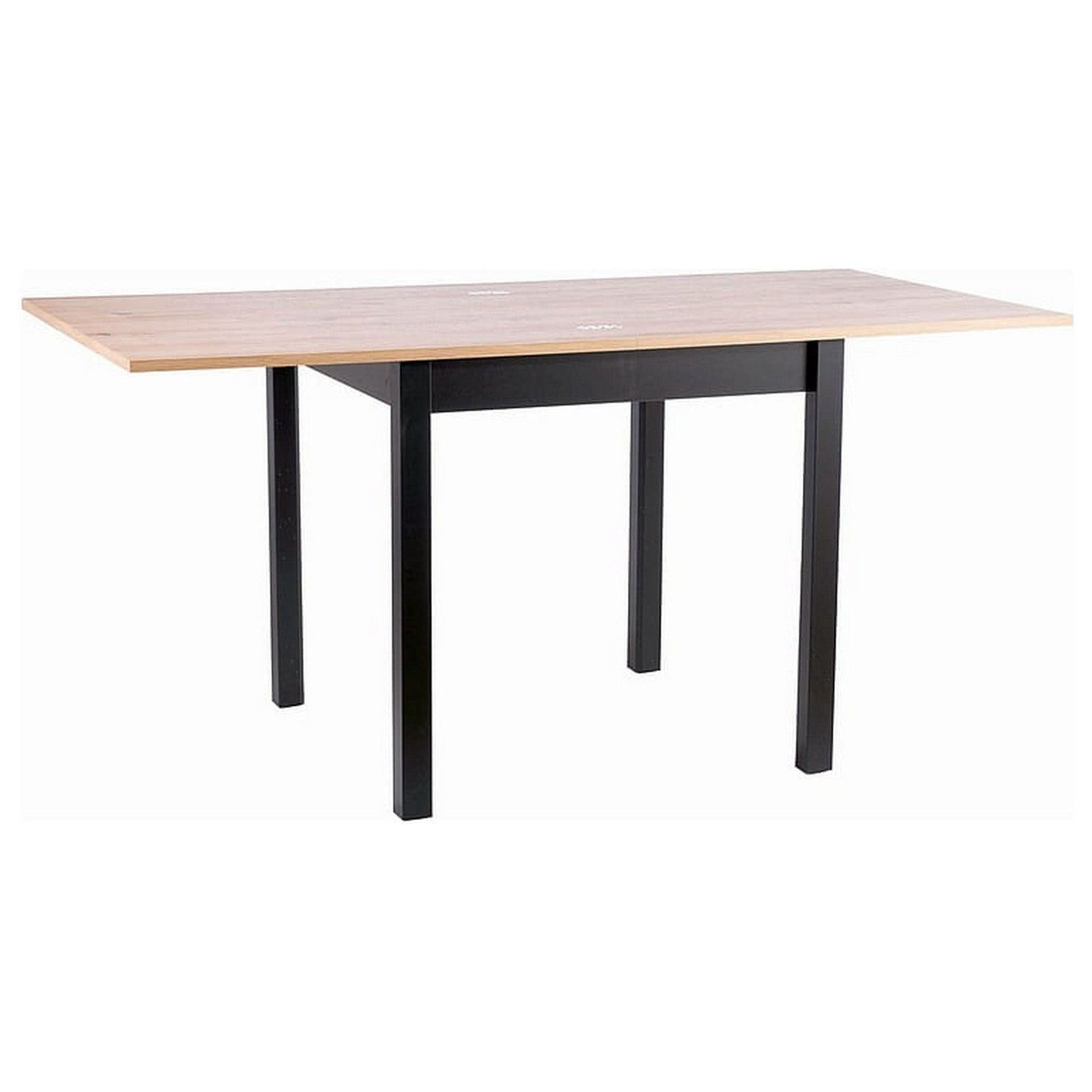 Masa extensibila FLIP, stejar artisan/negru, PAL, 80/160X80X78 cm