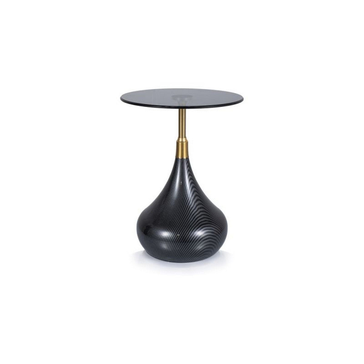 Masuta TAURUS, negru/auriu, sticla/metal, 40x40x54 cm