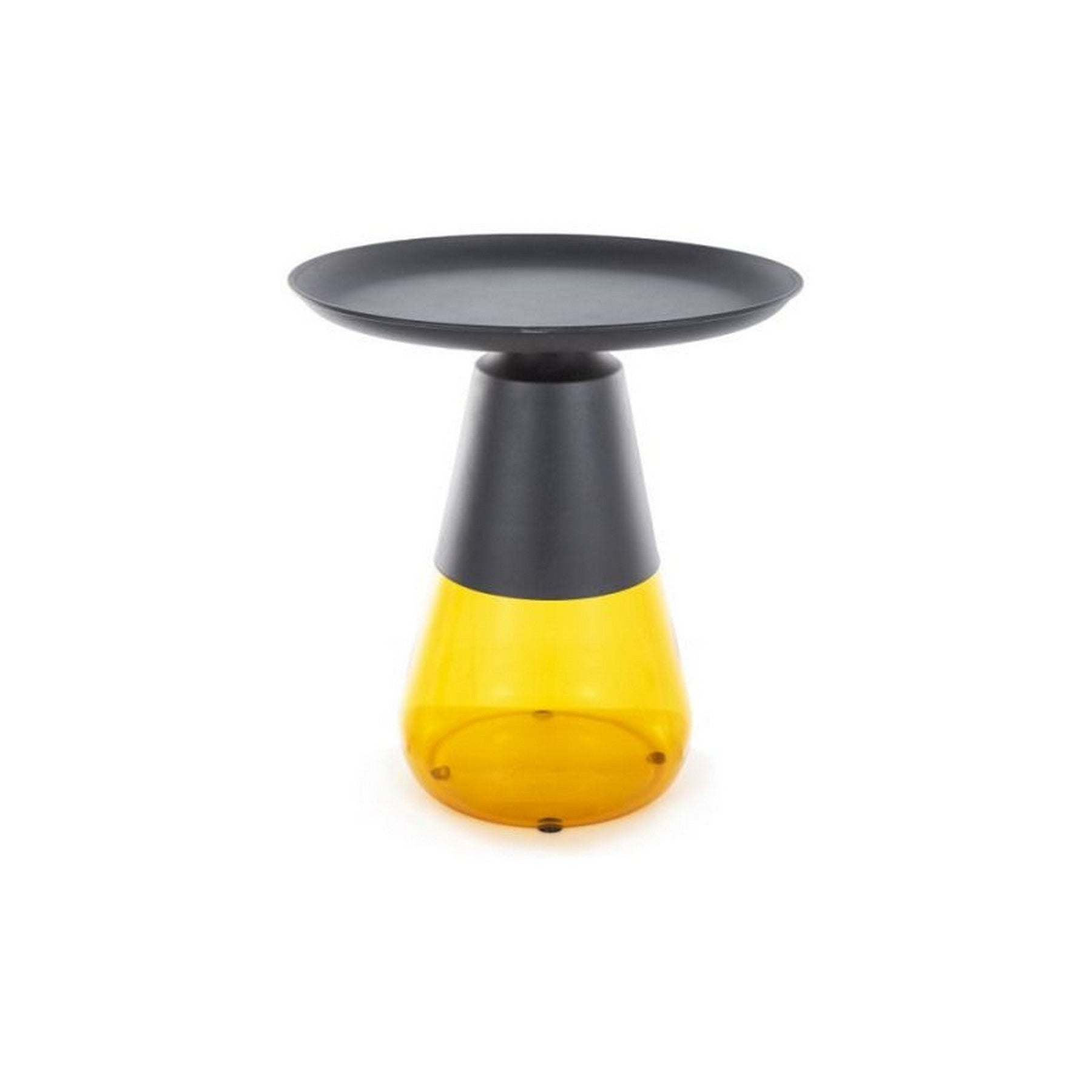 Masuta cafea TIFFANY A BLACK, galben/negru, metal/sticla, 50x52 cm