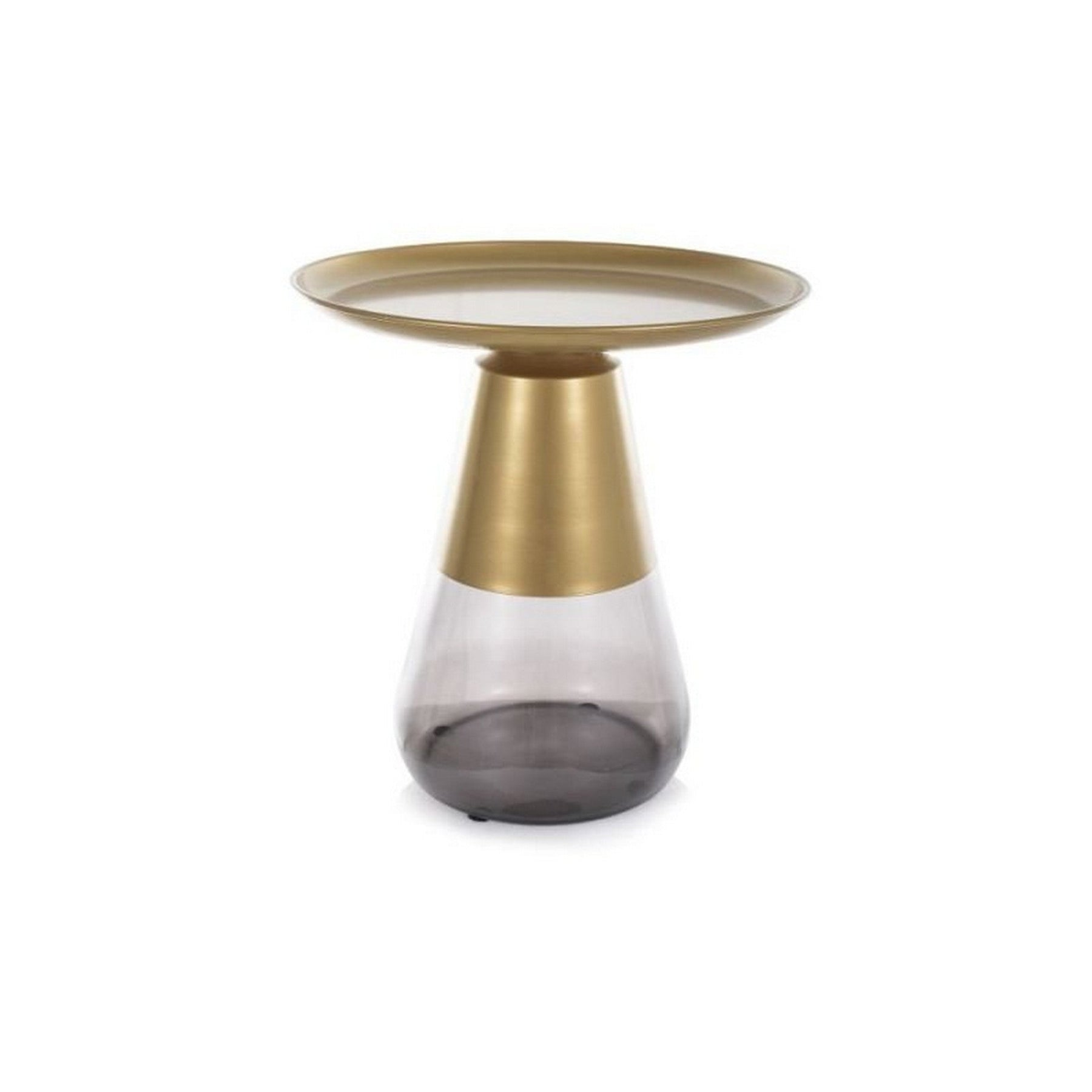 Masuta cafea TIFFANY A GOLD, negru/auriu, metal/sticla, 50x52 cm