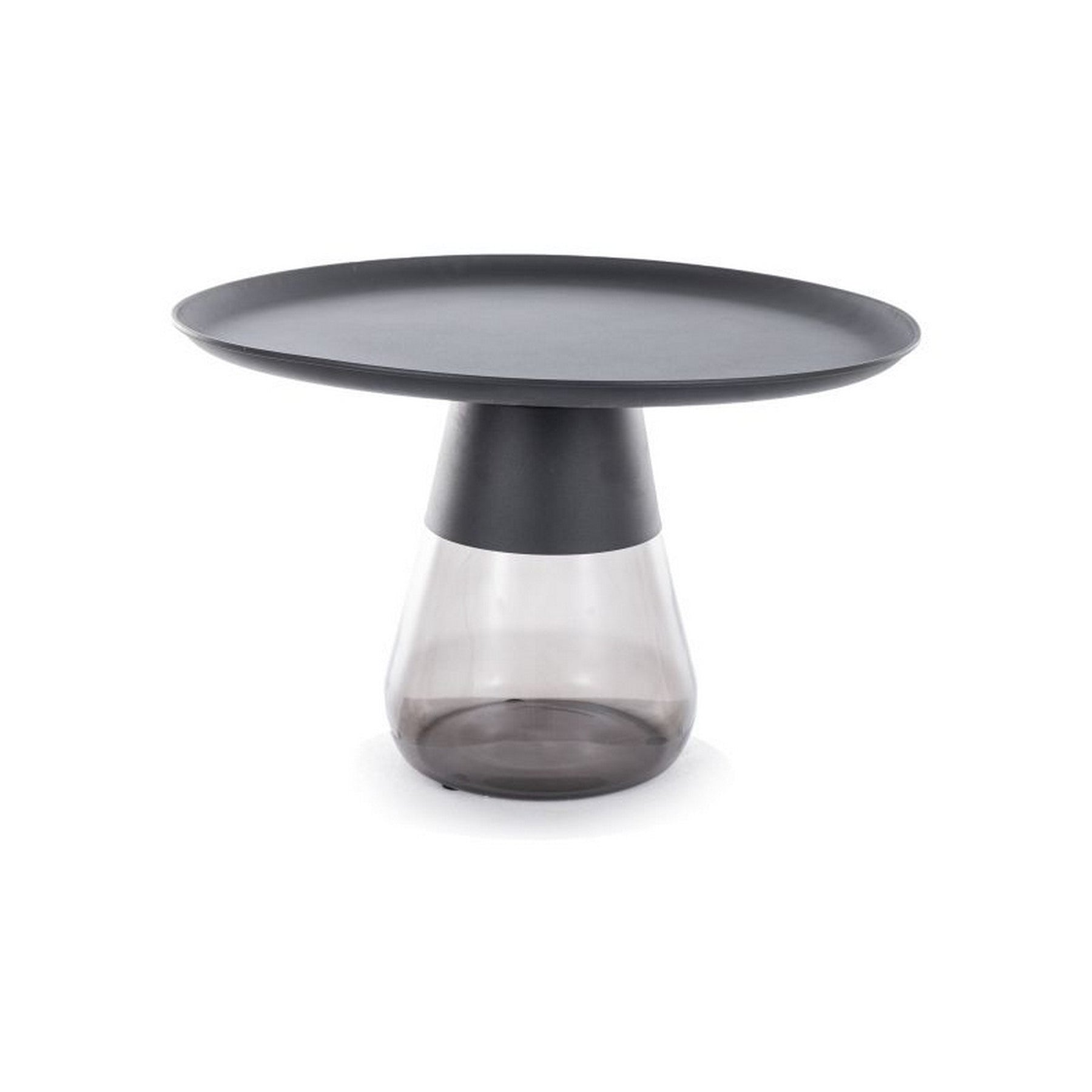 Masuta cafea TIFFANY B BLACK, negru, metal/sticla, 70x43 cm