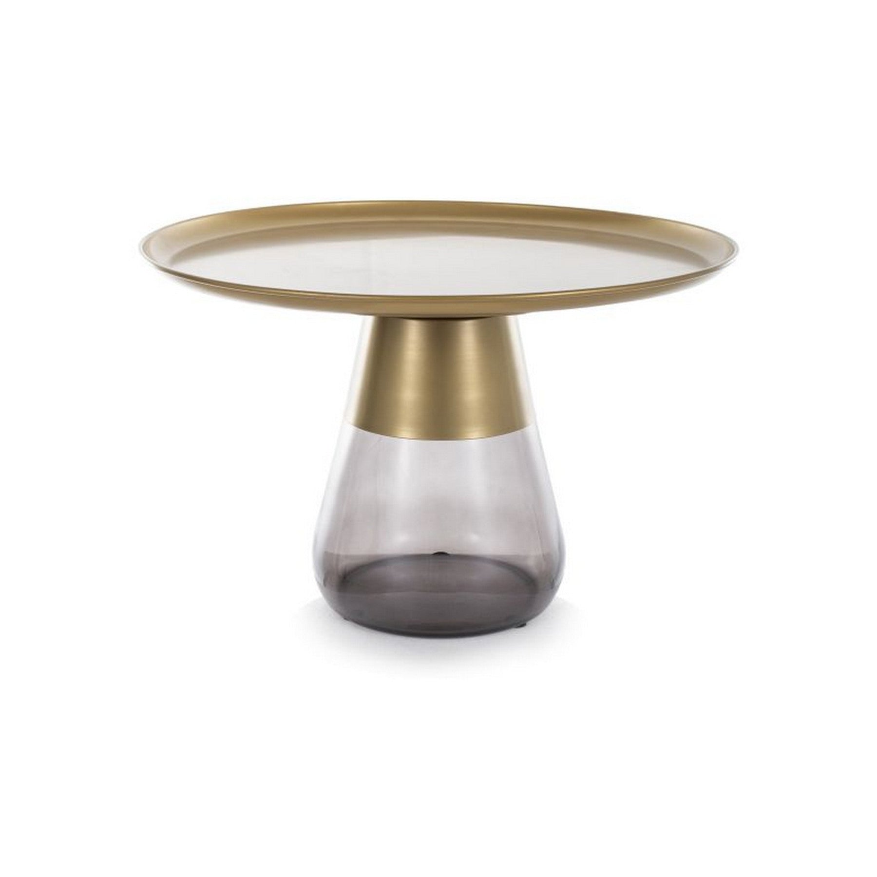 Masuta cafea TIFFANY B GOLD, negru/auriu, metal/sticla, 70x43 cm