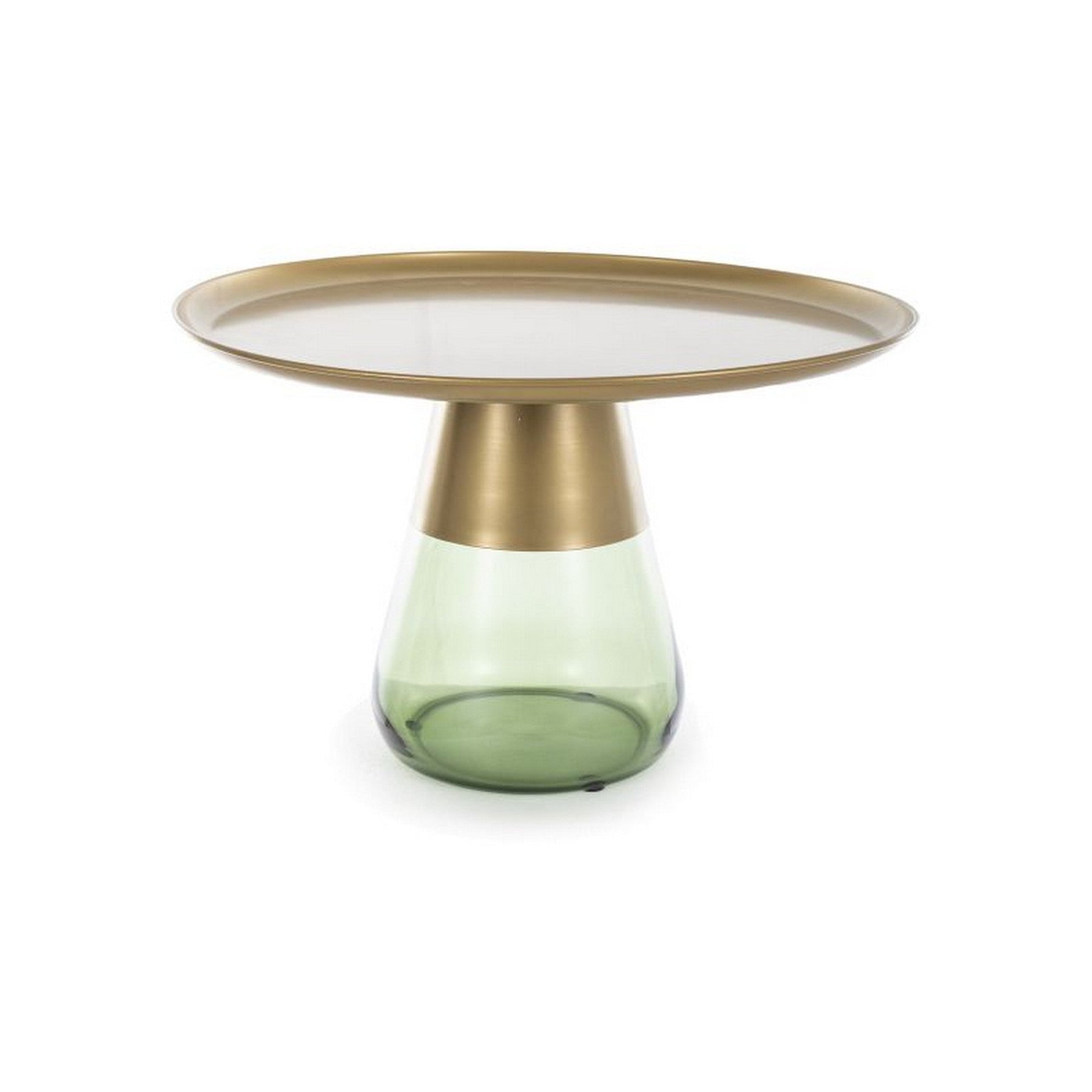 Masuta cafea TIFFANY B GOLD, verde/auriu, metal/sticla, 70x43 cm