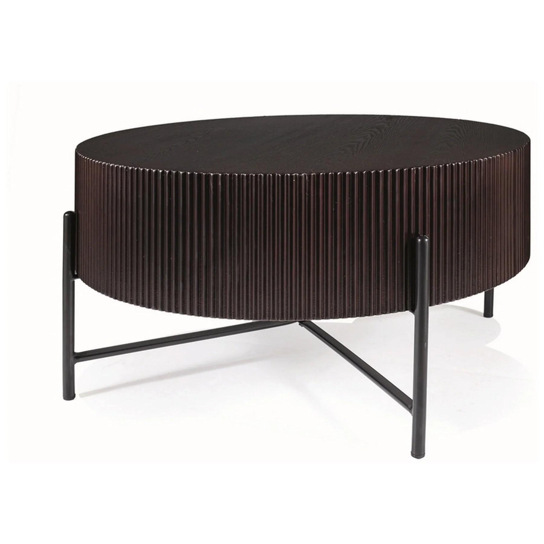 Masuta cafea TUCA, nuc/negru, 80x80x40 cm