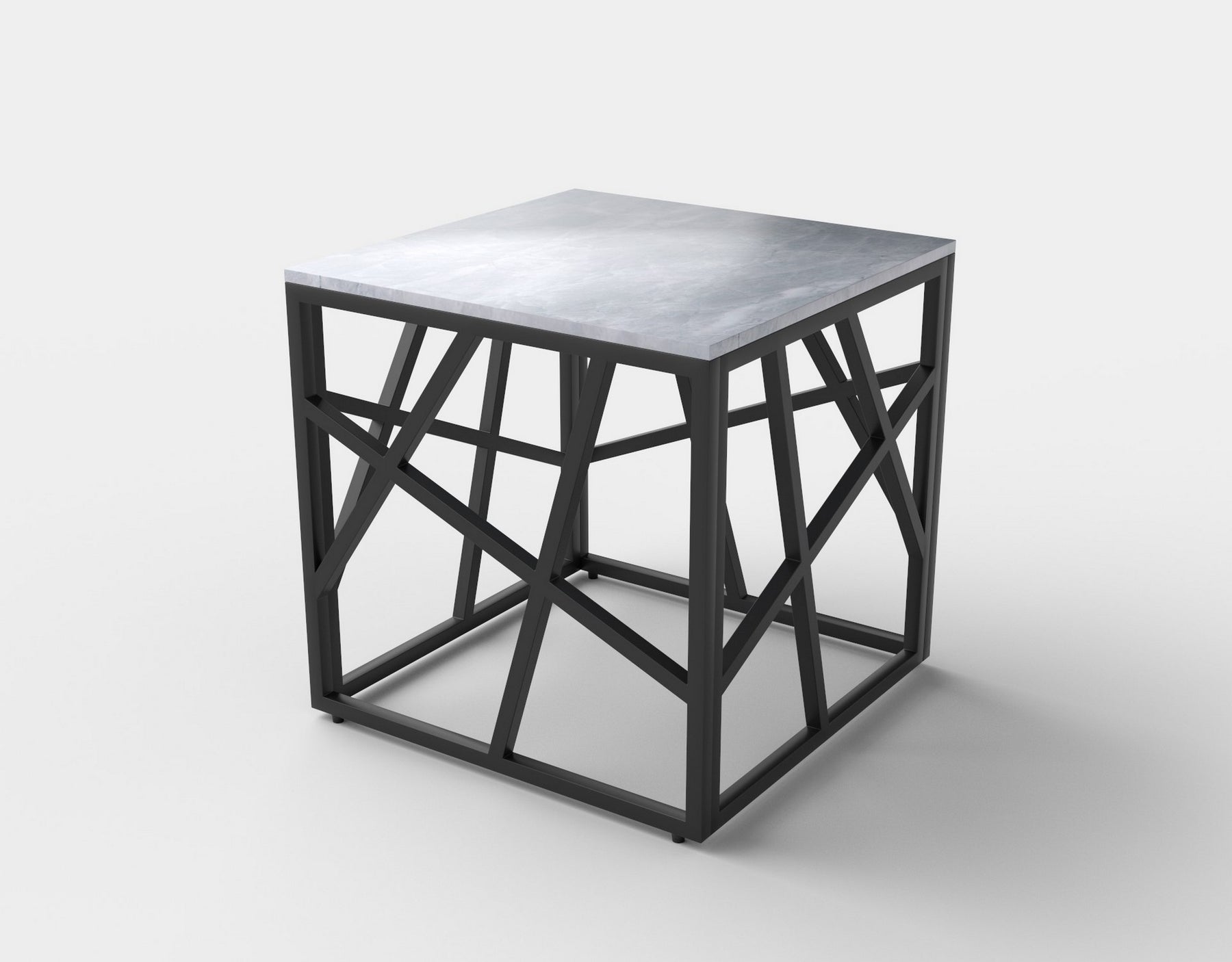 Masuta cafea UNIVERSE 2, gri/negru, ceramica/metal, 55x55x55 cm
