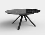 Masa bucatarie extensibila neagra Vertigo, 130-180 / 130/76 CM