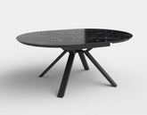 Masa bucatarie extensibila neagra Vertigo, 130-180 / 130/76 CM