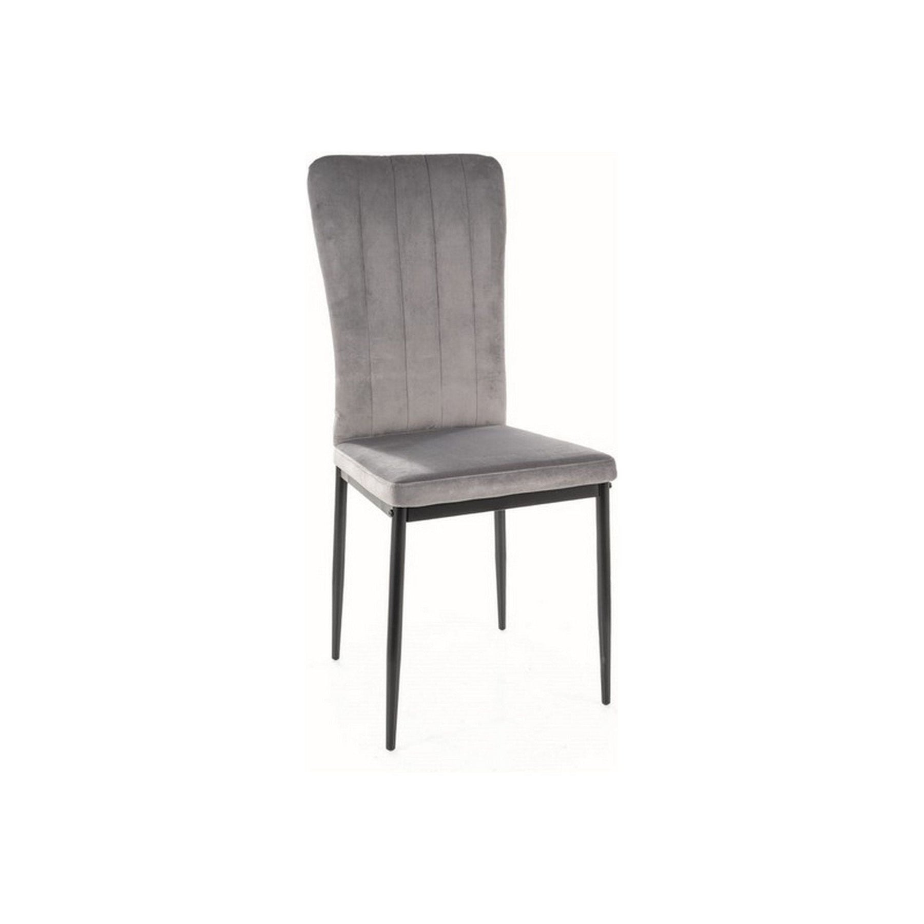 Scaun VIGO, stofa catifelata gri/negru, 44x38x97 cm