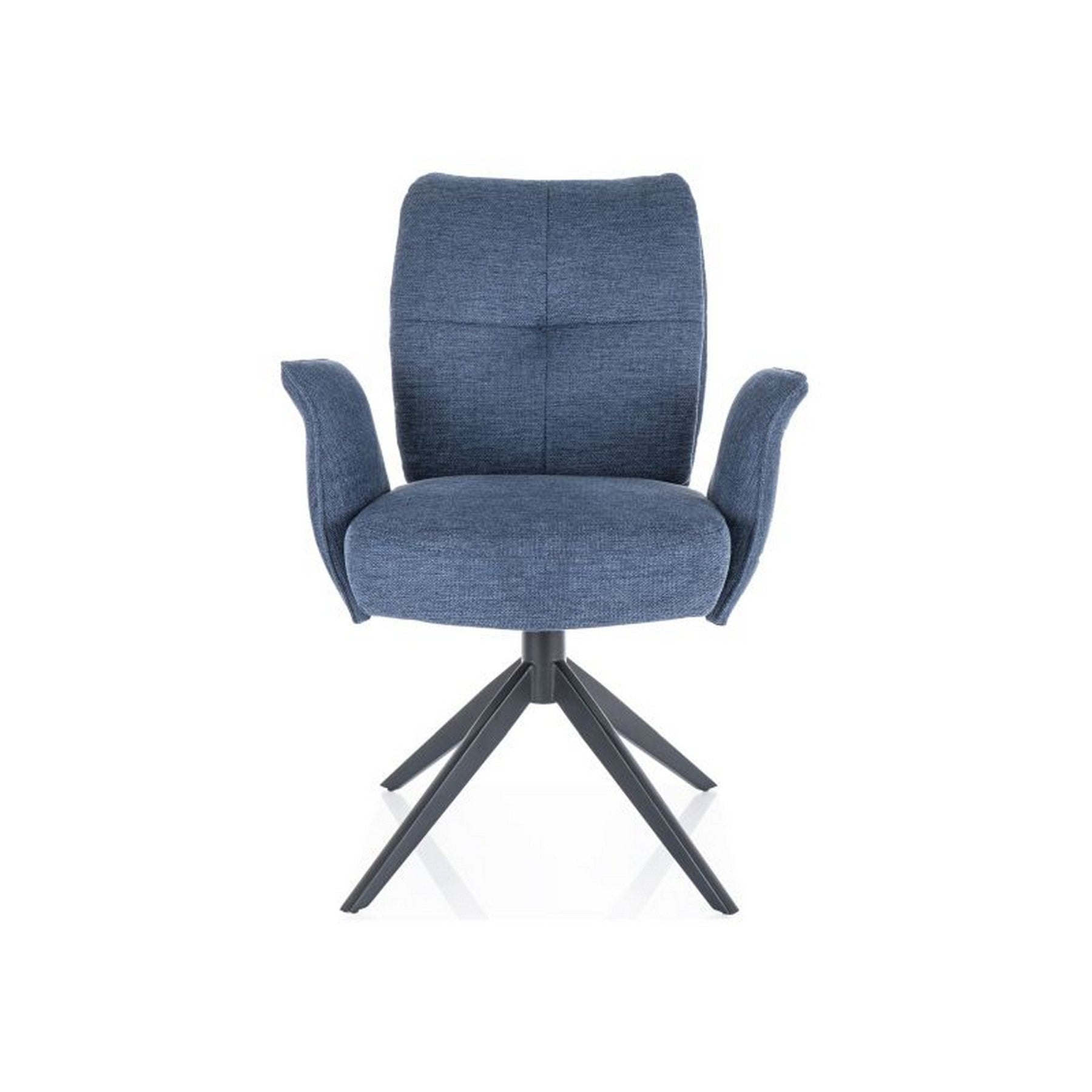 Scaun rotativ WING, albastru/negru, stofa clasica - Brego 86/metal, 66x45x90 cm