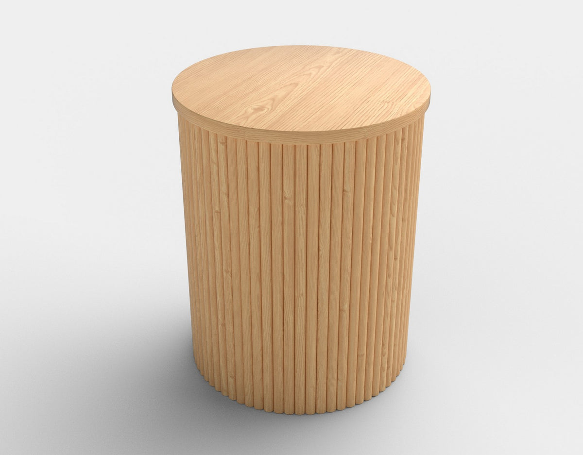 Masuta mica cafea rotunda din lemn Woody S, 40x50 cm