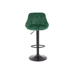 Scaun bar H101, verde/negru, stofa catifelata/metal, 47x45x106 cm