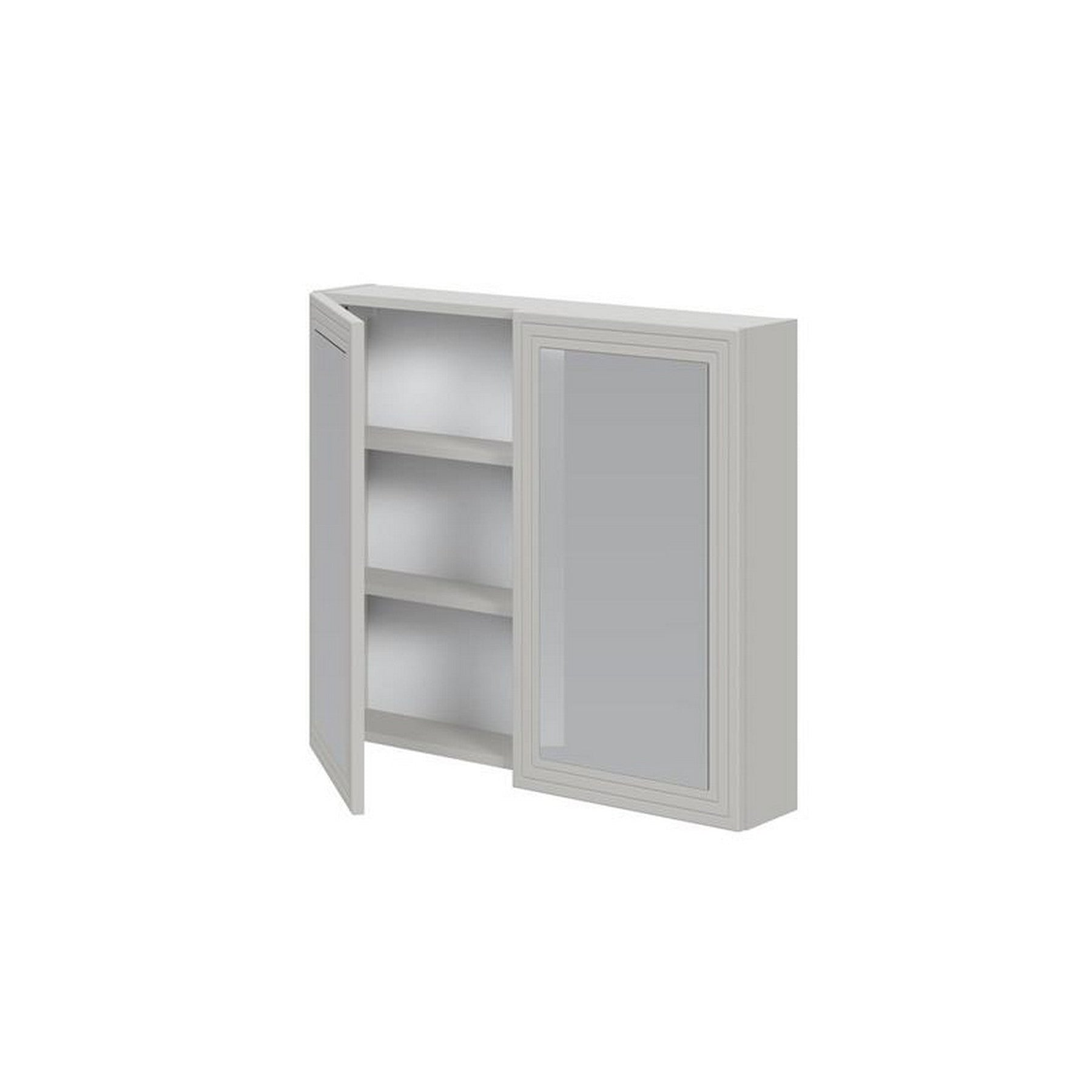 Dulap baie TORETO, casmir mat, PAL laminat, cu oglinzi, 80x15x70 cm