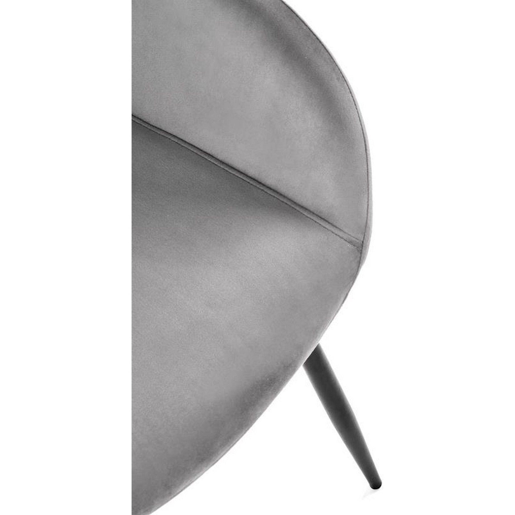 Scaun K480, stofa catifelata gri, 59x59x79 cm