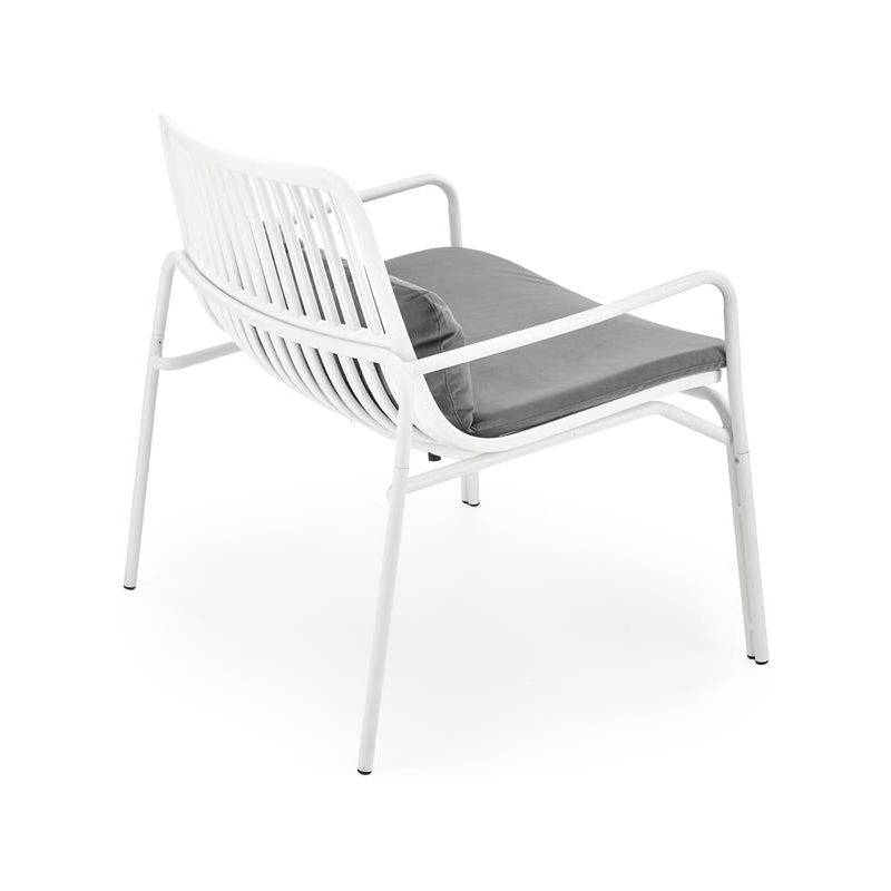 Scaun gradina MELBY, alb/gri, polipropilena, 71x66x75 cm
