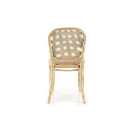 Scaun K502, stejar, ratan natural/lemn masiv, 45x50x89 cm