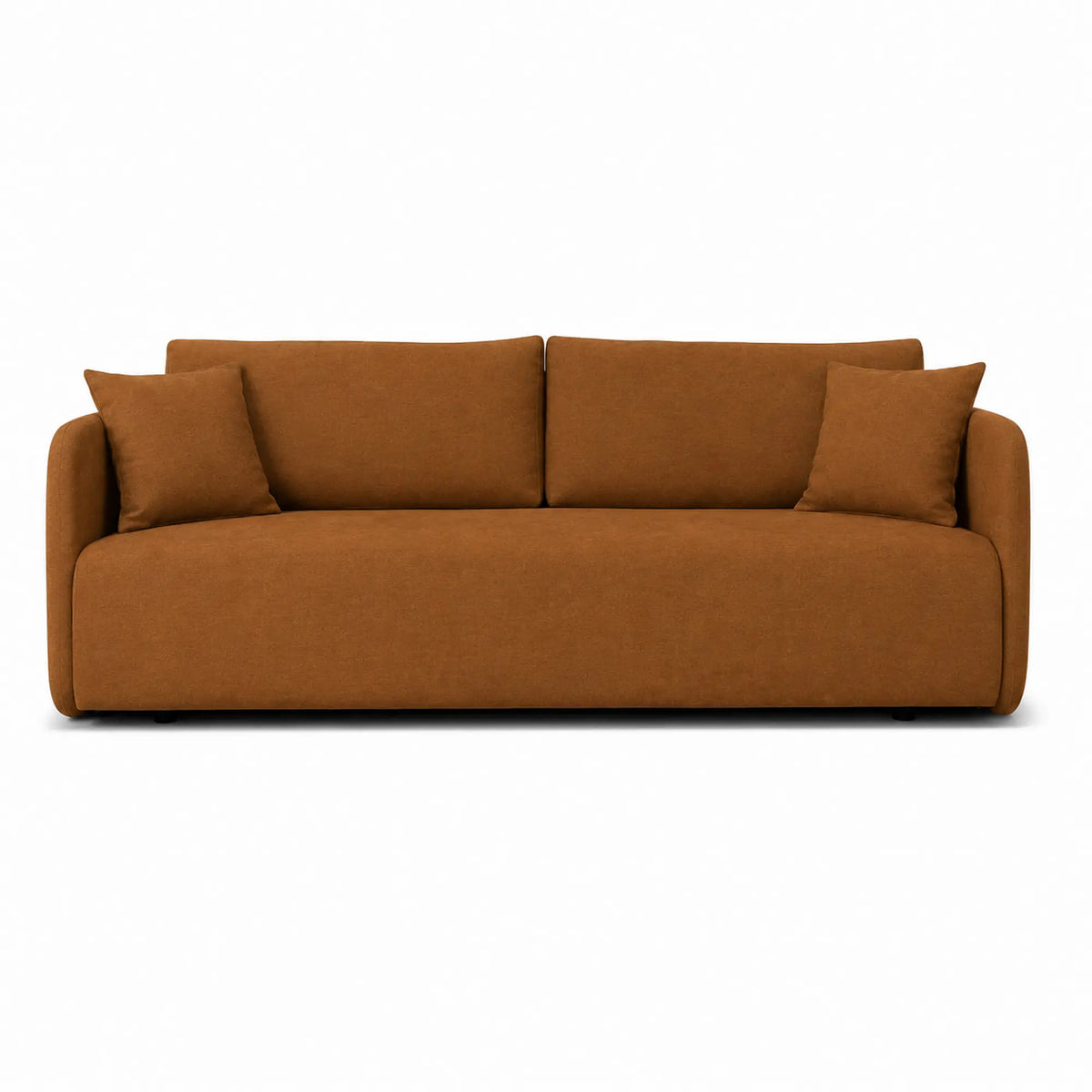 Canapea extensibila Allen, stofa catifelata maro - Element 07, cu lada depozitare, 220x100x88 cm