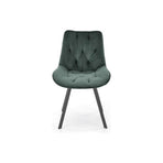 Scaun pivotant K519, verde inchis, stofa catifelata/metal, 54x63x86 cm