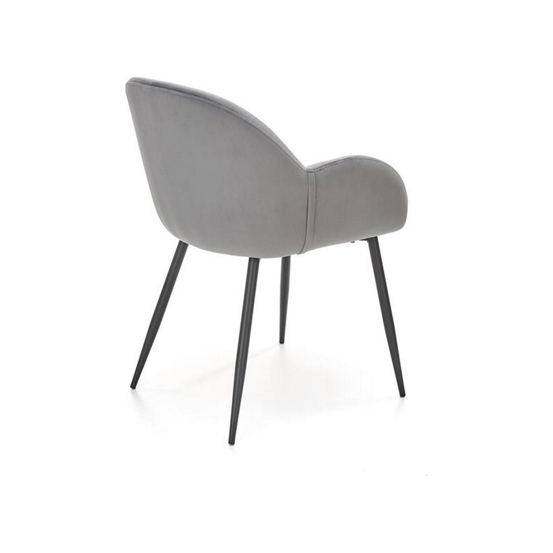 Scaun K480, stofa catifelata gri, 59x59x79 cm