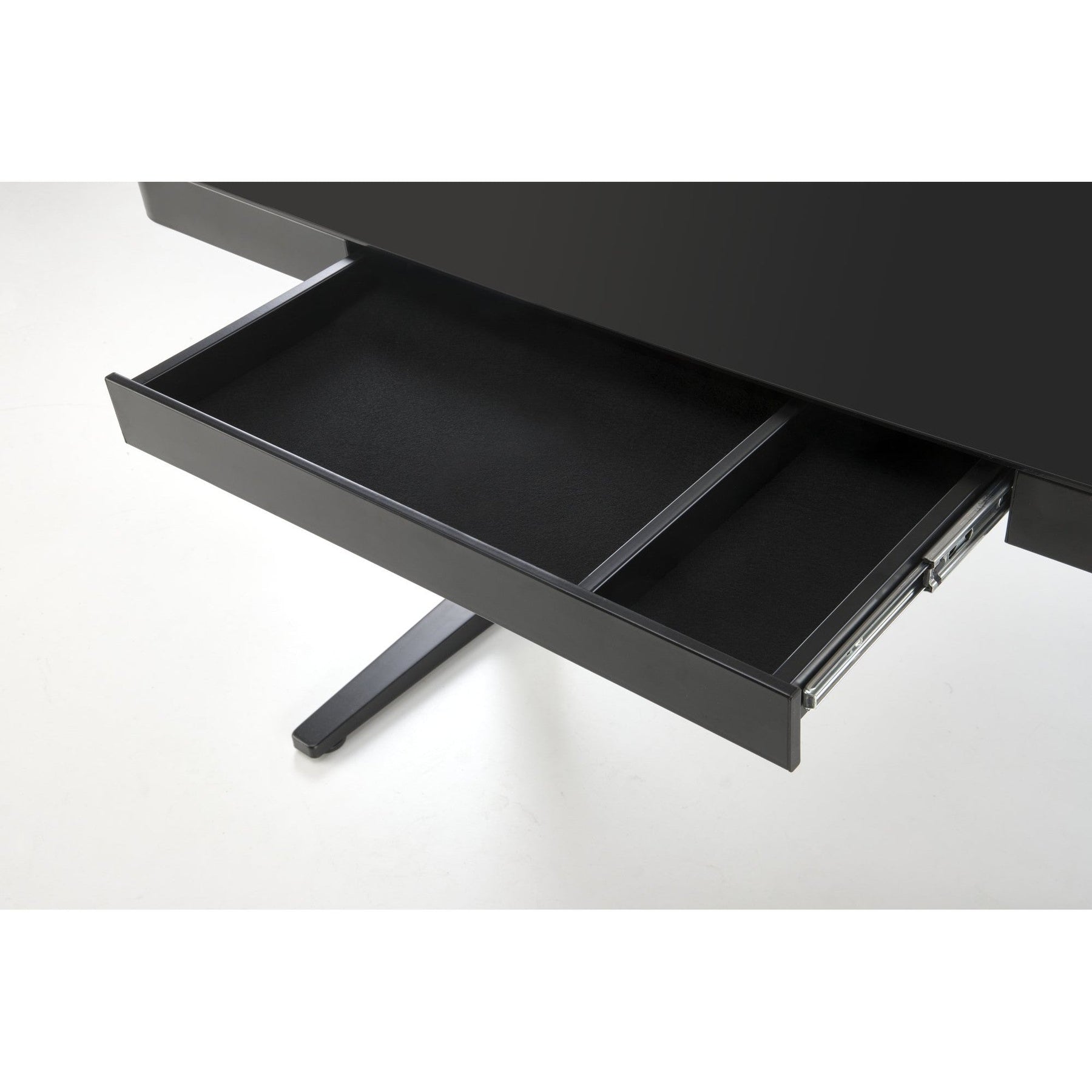Birou B52, negru, sticla/metal, cu functie de reglare a inaltimii, 120x60x77/120 cm