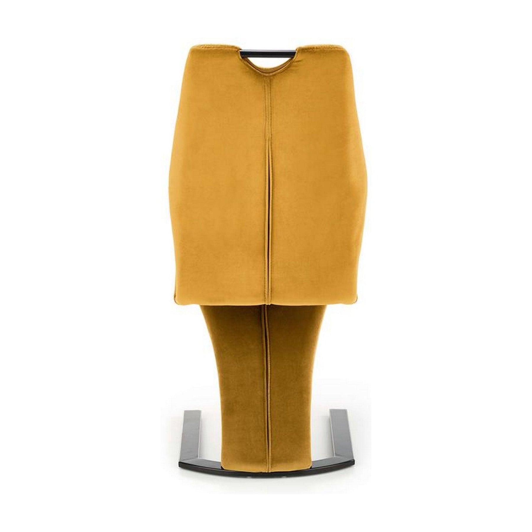 Scaun tapitat K442, galben, stofa catifelata, 46x61x102 cm
