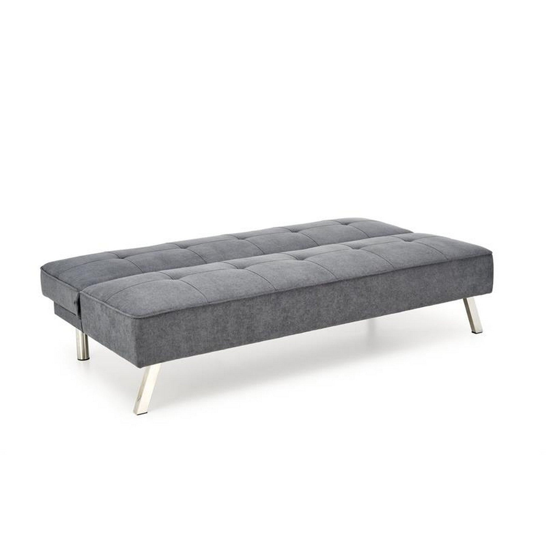 Canapea extensibila CARLITO, gri, stofa clasica/metal, 173x83/97x80 cm