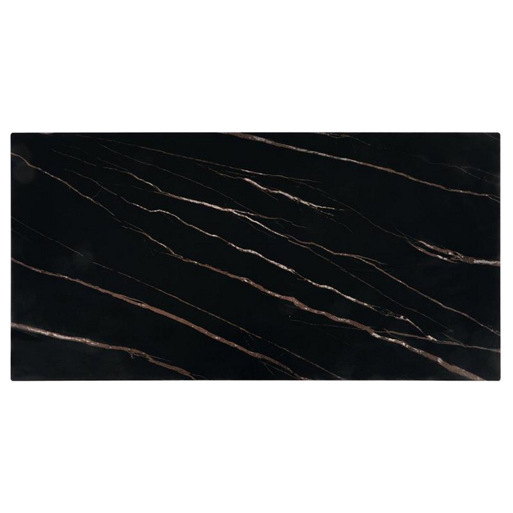 Masuta de cafea RAMONA, marmura neagra/nuc,ntetizat, 121x61x45 cm