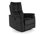 Fotoliu recliner cu functie de masaj NEPTUN M, stofa catifelata negru - Bluvel 19, 76x94/160x96 cm
