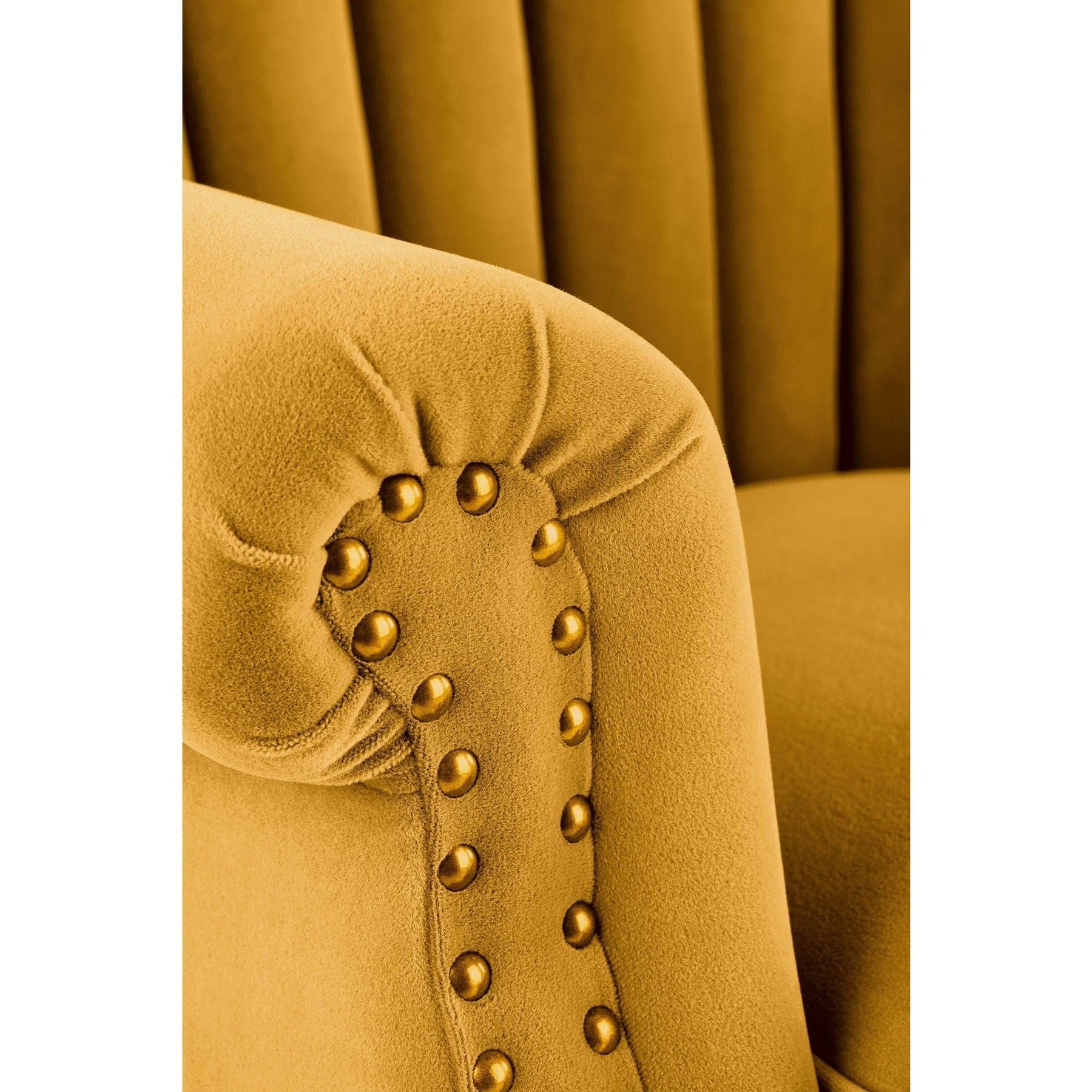 Fotoliu clasic TITAN, galben mustar, stofa catifelata, 73x70x87 cm