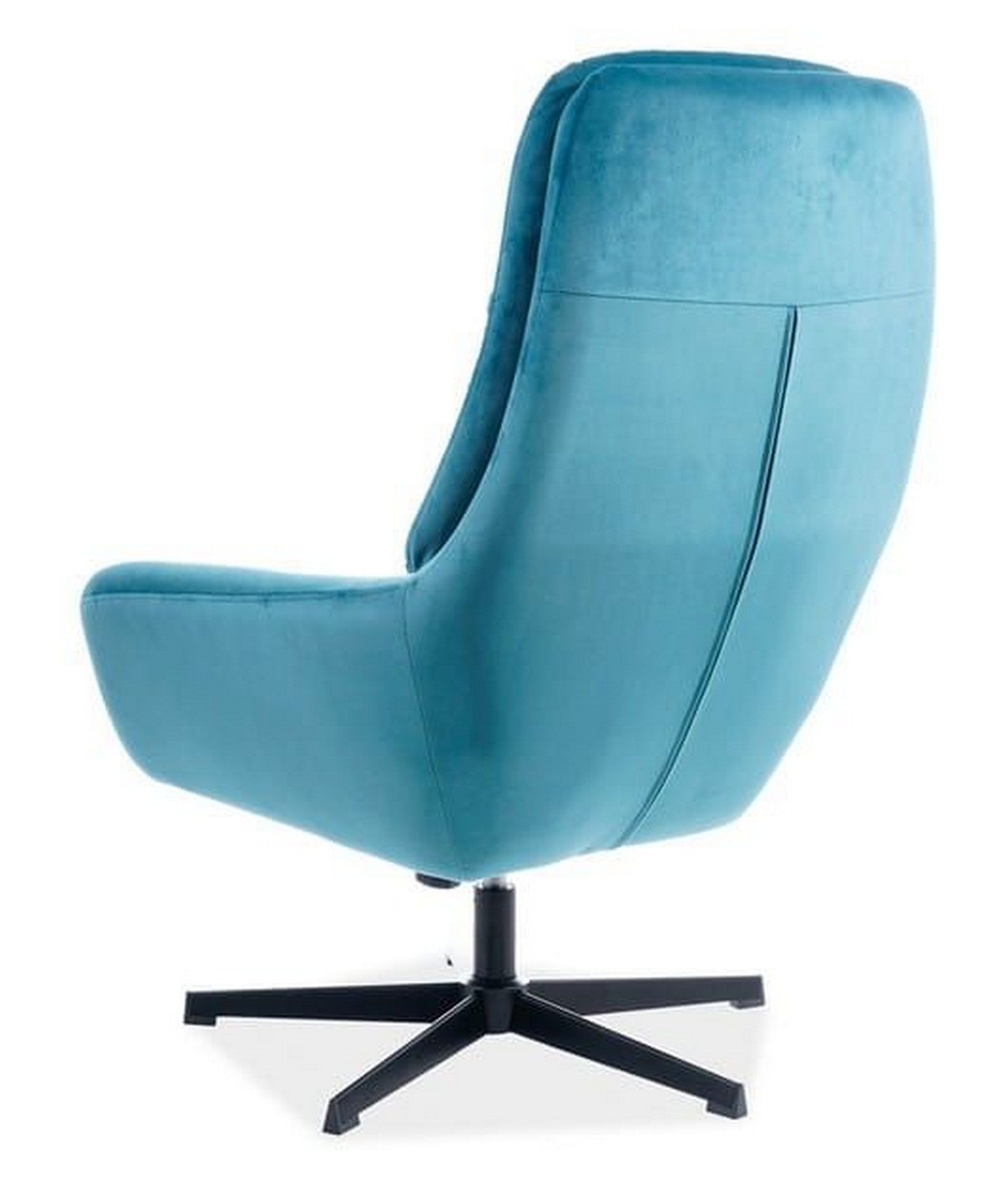 Fotoliu recliner cu taburet FORD, turcoaz/negru, stofa catifelata/metal
