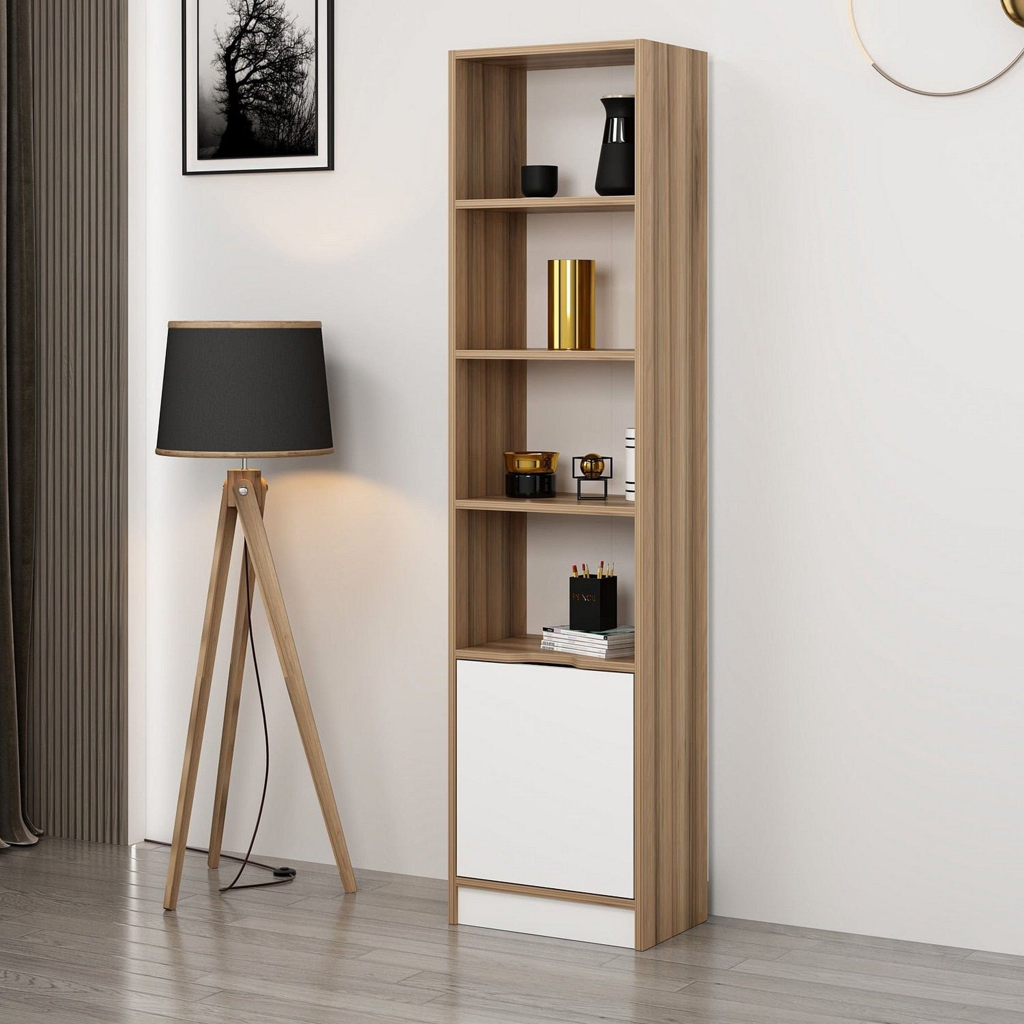 Biblioteca AMSTERDAM OCN-34631, stejar/alb