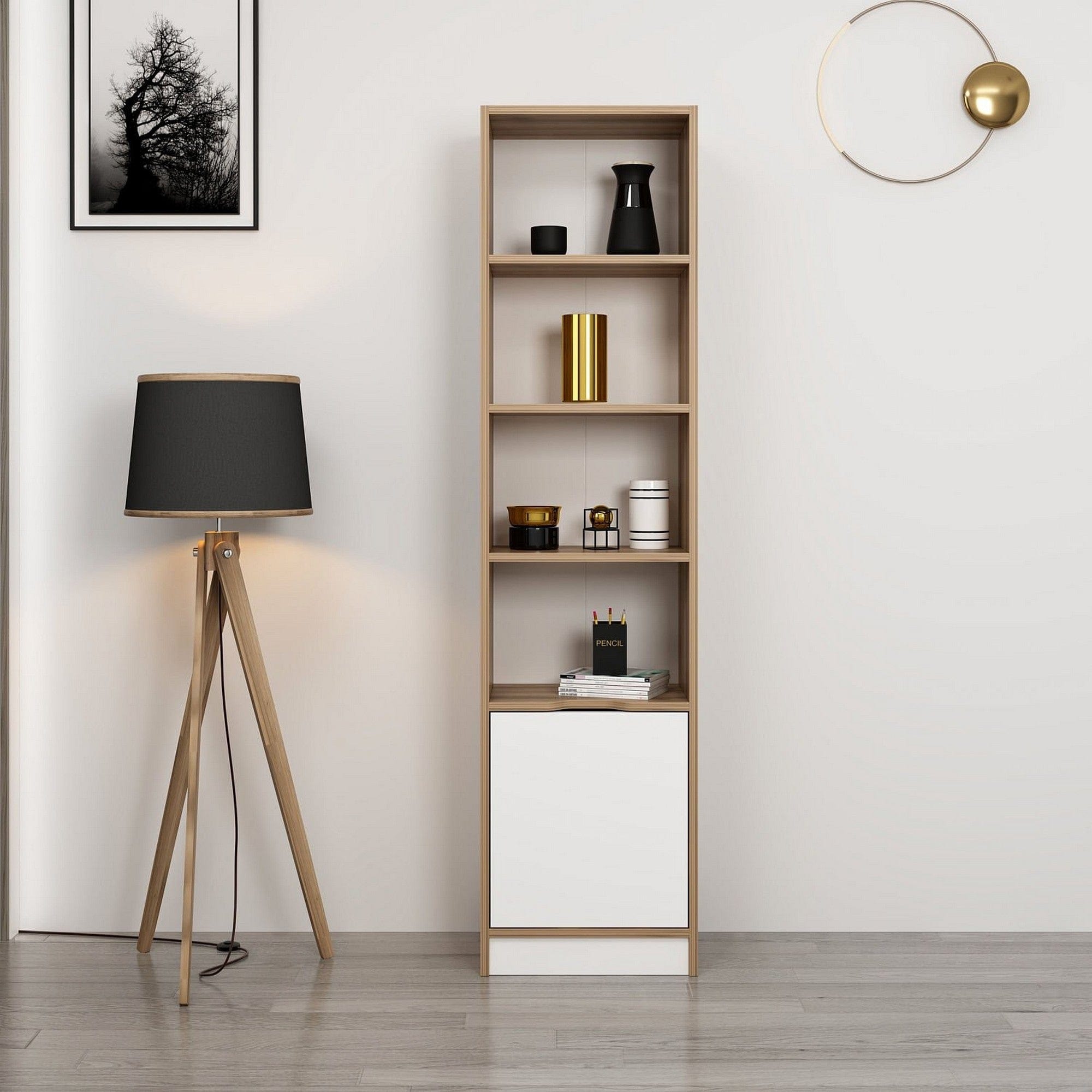 Biblioteca AMSTERDAM OCN-34631, stejar/alb