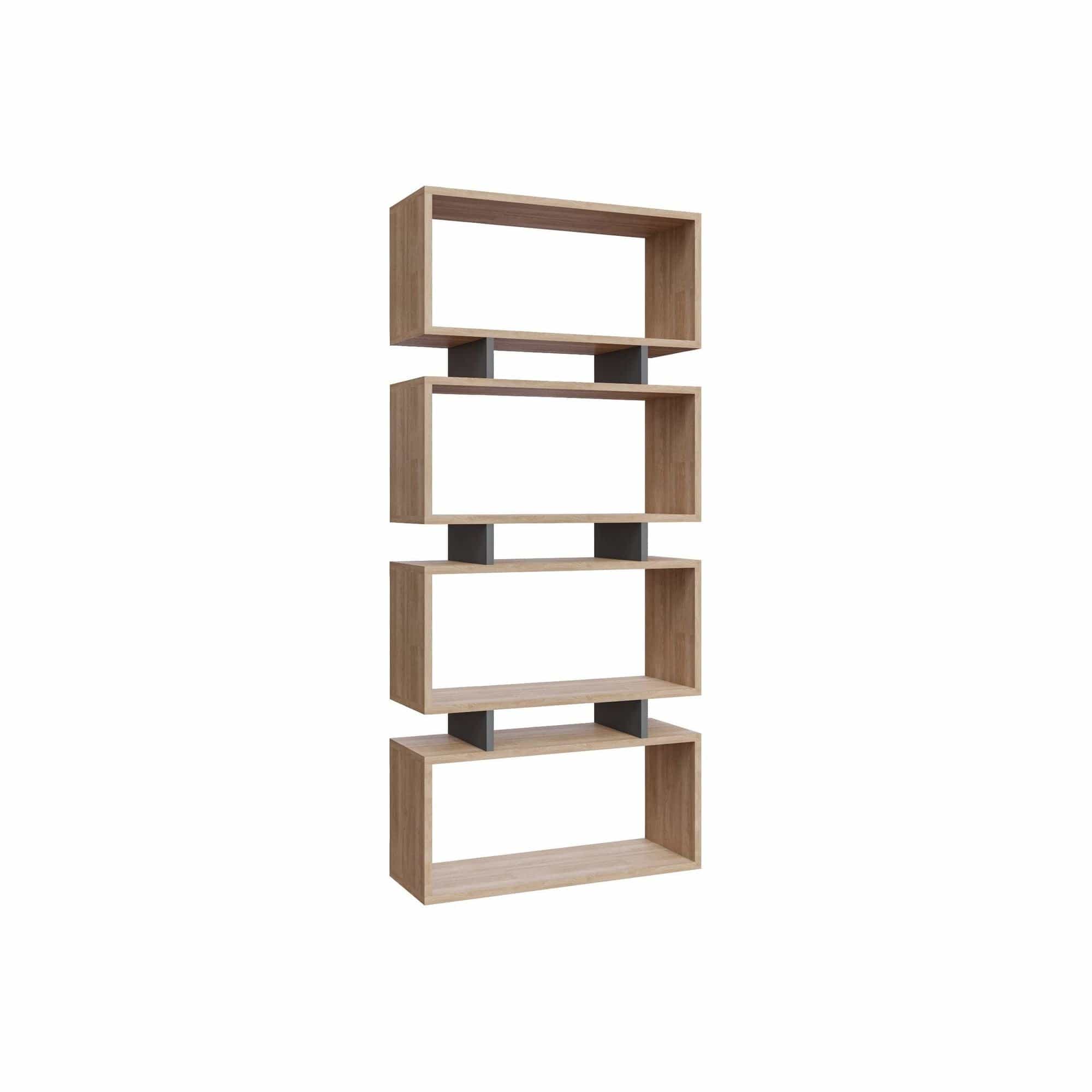 Biblioteca AMSTERDAM OCN-34644, stejar gri/gri antracit