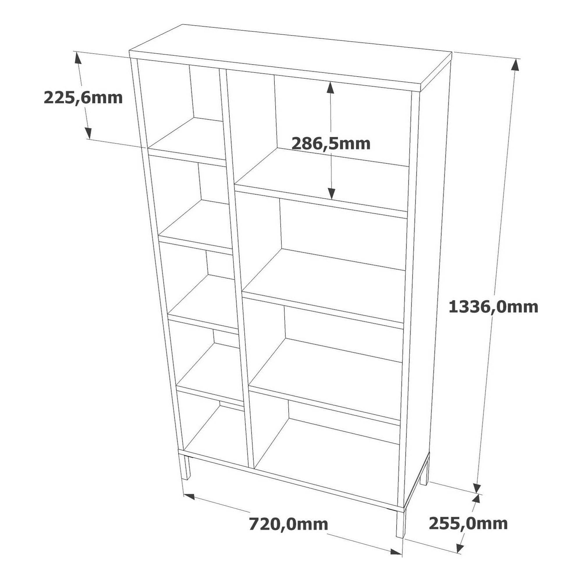 Biblioteca AMSTERDAM OCN-34653, stejar gri/gri