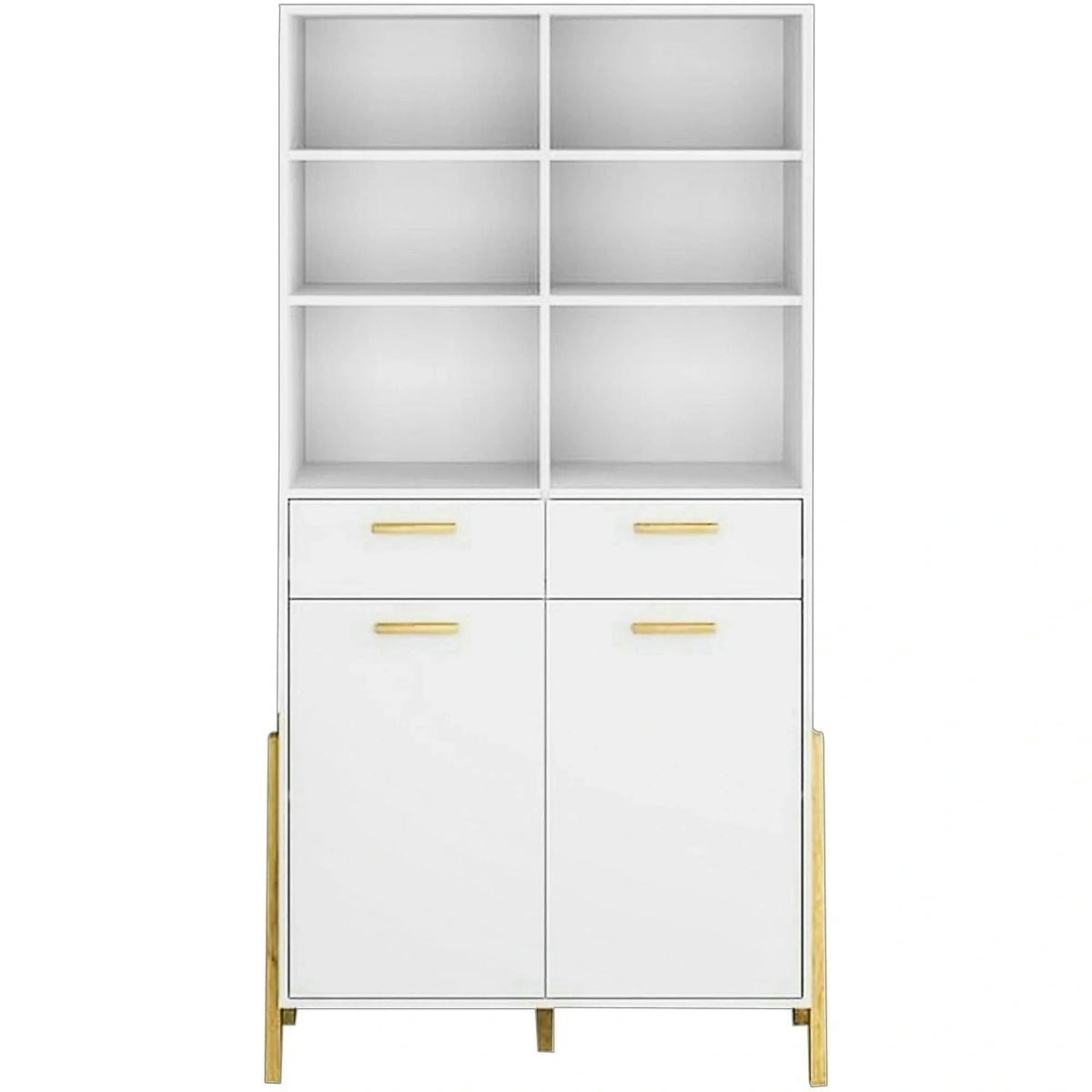 Biblioteca BELLE, alb, PAL laminat, 103x41x197 cm