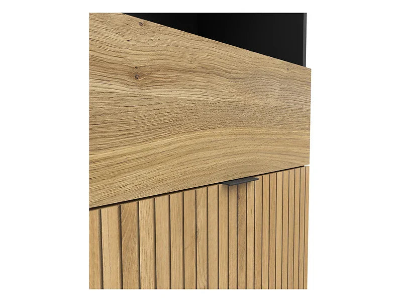 Biblioteca BERGEN OCN-29989, stejar/negru