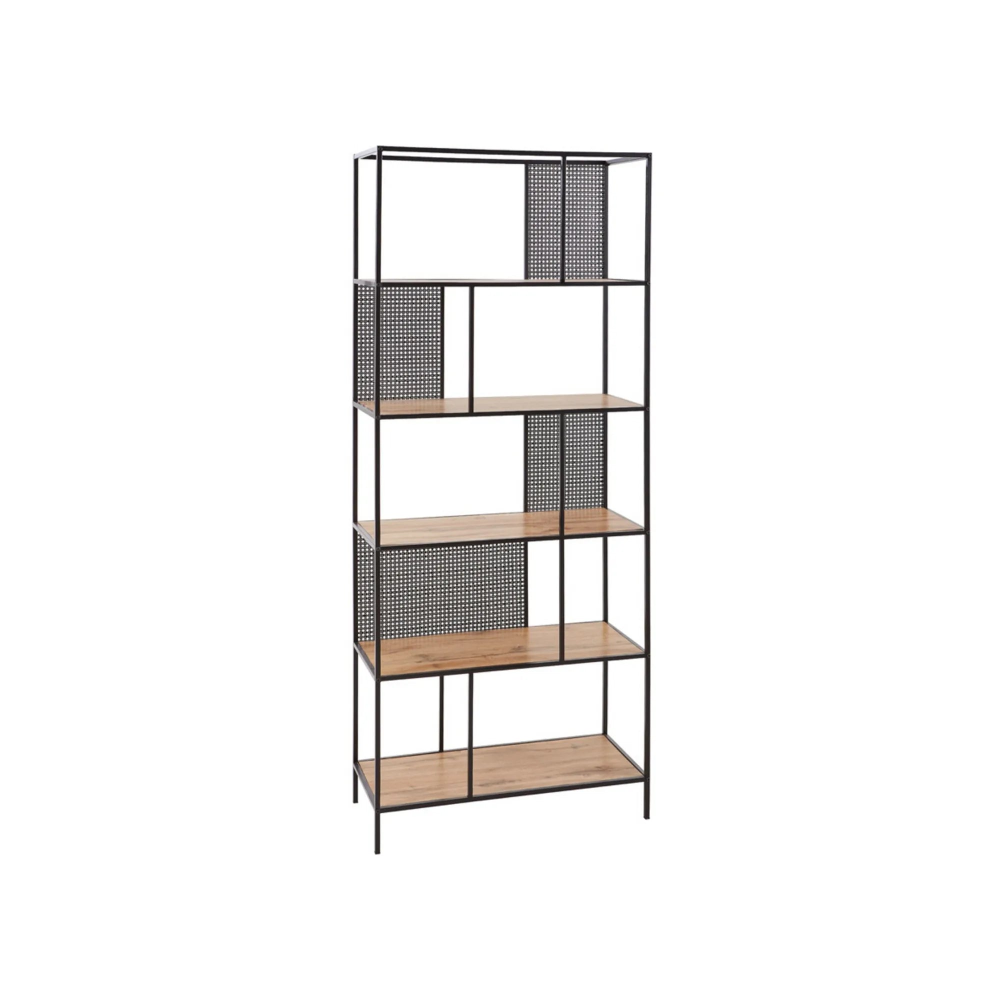 Biblioteca BERGEN OCN-29991, negru/stejar