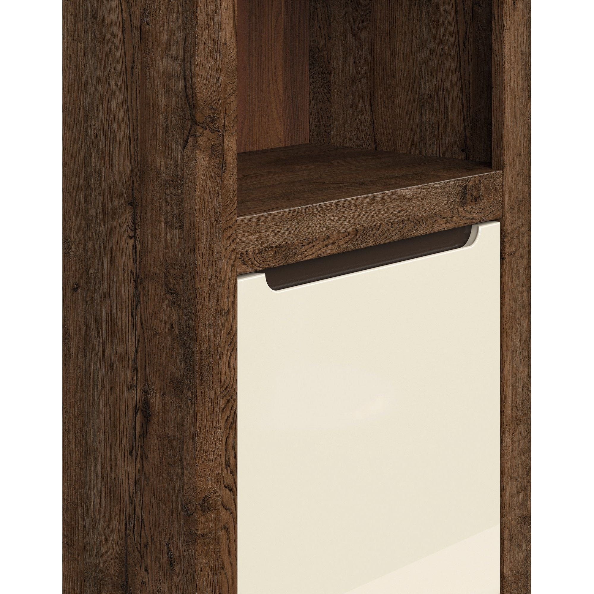 Biblioteca BERGEN OCN-30016, stejar inchis/alb perla