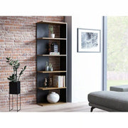 Biblioteca DETROIT OCN-40091, negru/stejar wotan