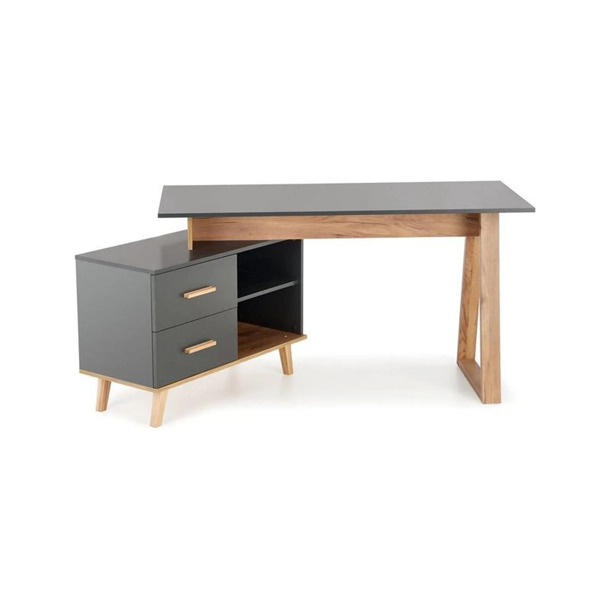 Birou HOUSTON OCN-38224, gri antracit/stejar wotan