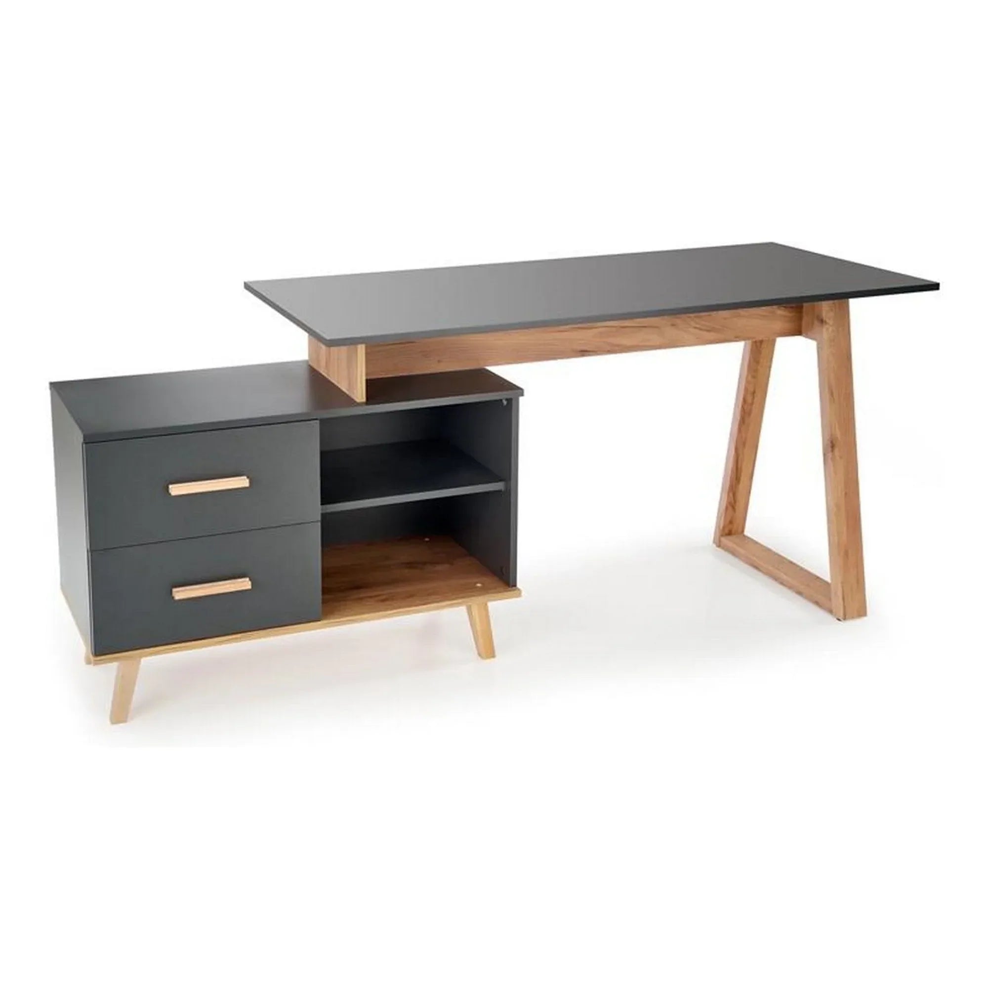 Birou HOUSTON OCN-38224, gri antracit/stejar wotan