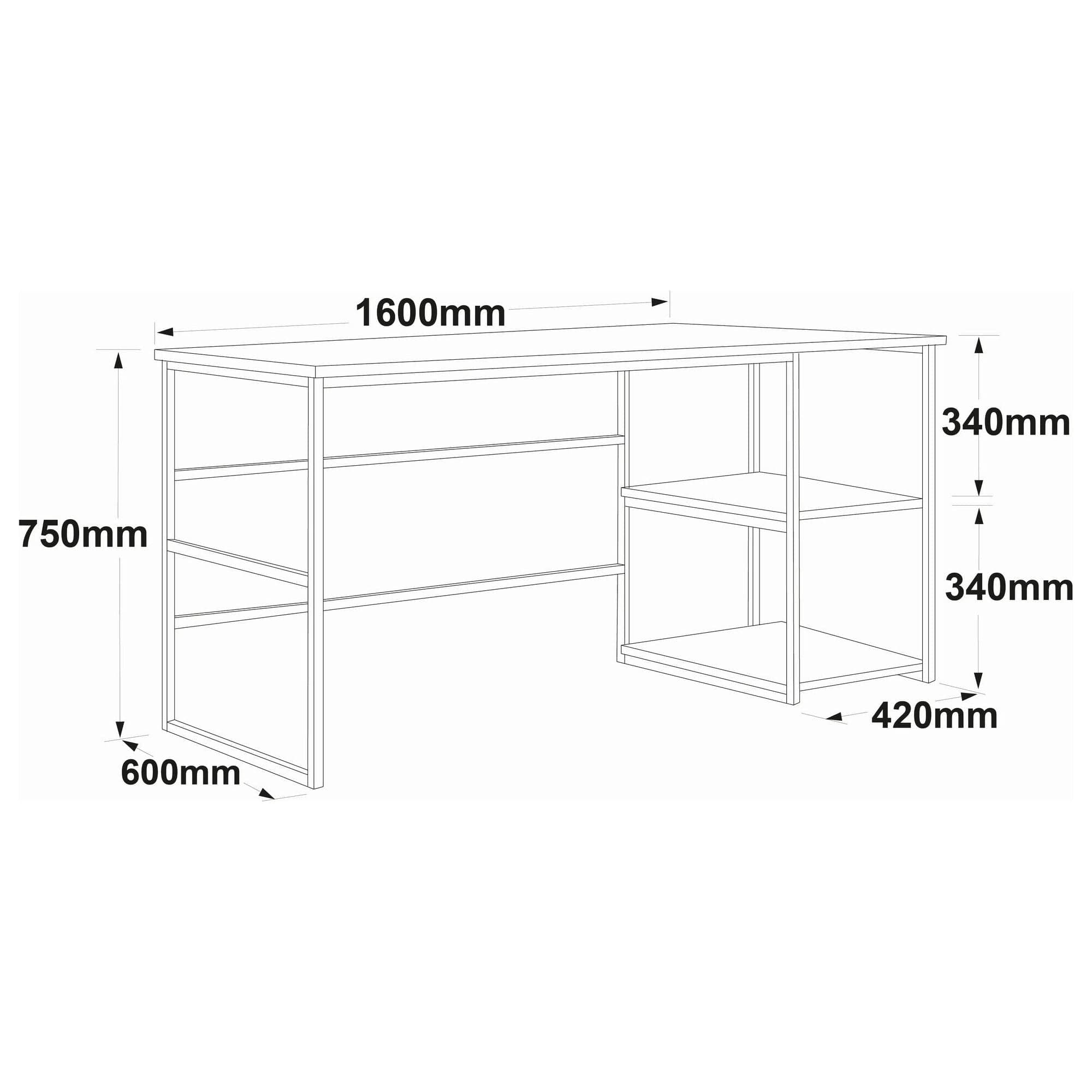 Birou AMSTERDAM OCN-34542, stejar/negru