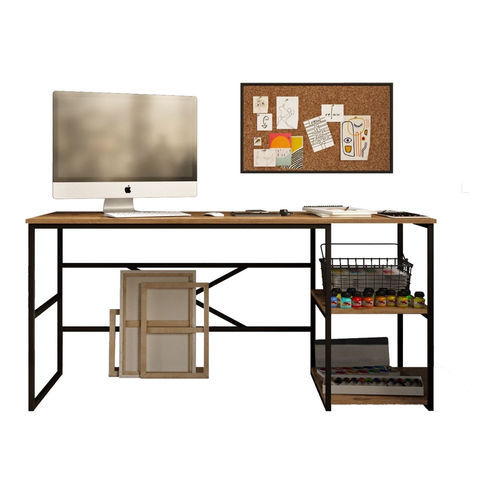 Birou AMSTERDAM OCN-34542, stejar/negru