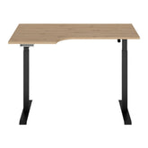 Masa birou SPACE OFFICE, stejar artisan/negru, PAL laminat/metal, pe stanga cu inaltime reglabila, 140x90x72-120 cm